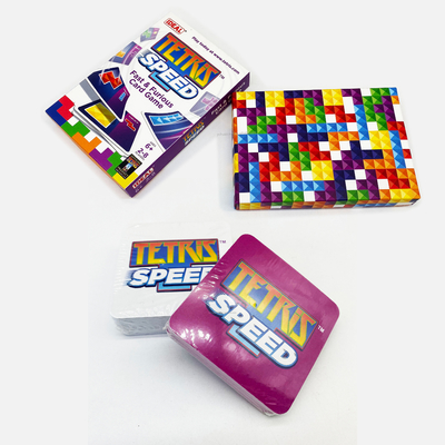 Специальные дизайны игровые карточки Tetris Speed Цветные карточки Solitaire для детей