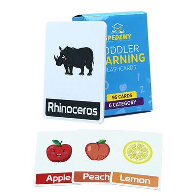 Цветовая печать CMYK индивидуальный размер Английские слова для обучения Флэш-карты игрушка для малышей