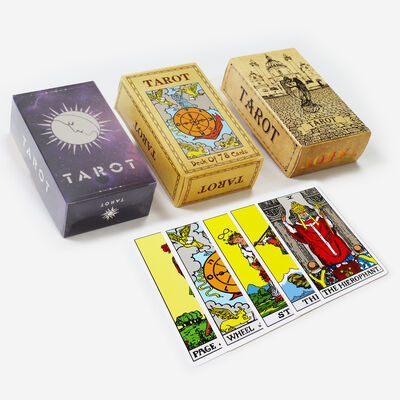 Custom Design Printable Tarot Cards with 310gsm Black Core Paper and Guidebook Included