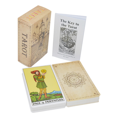 Уникальная циновка Tarot 63x88mm палубы Tarot с развлечениями путеводителя